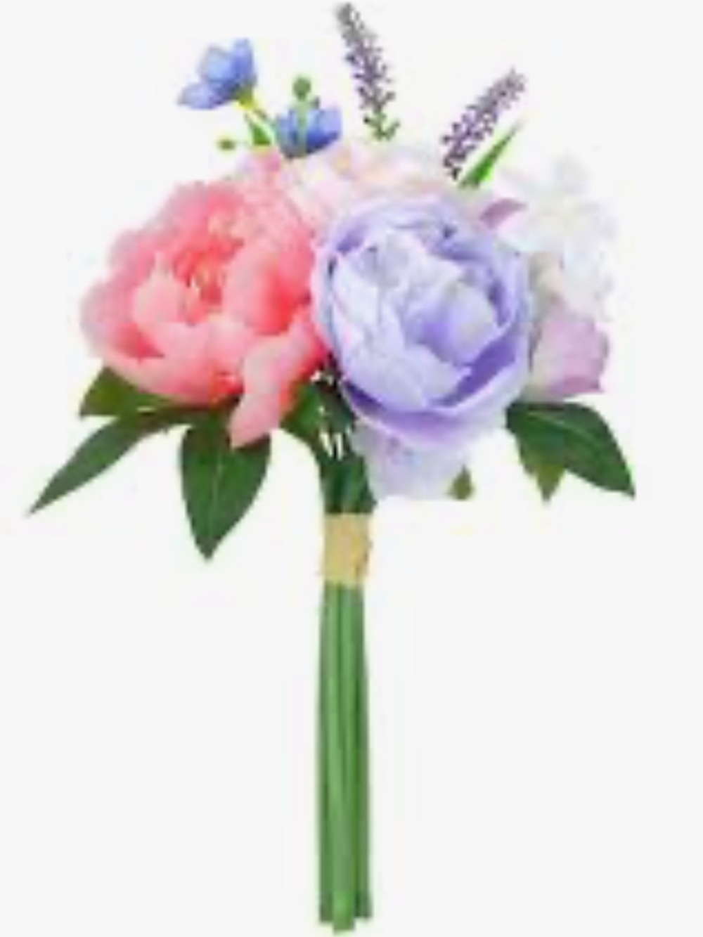 Peonies & Roses Floral Bouquets 8 Pc Set Flower Bouquets Lot Wedding New